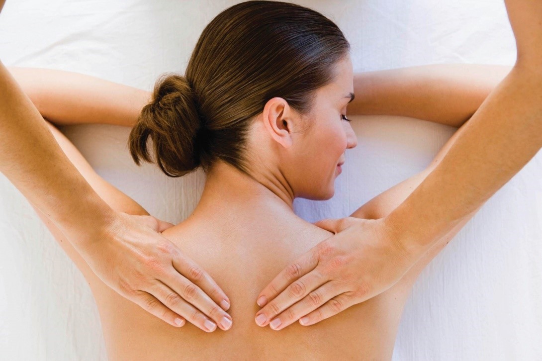 woman relieving stress with a massage